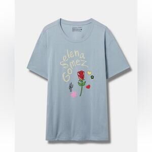 Selena Gomez Dusty Blue Icons Relaxed Fit Crew Tee